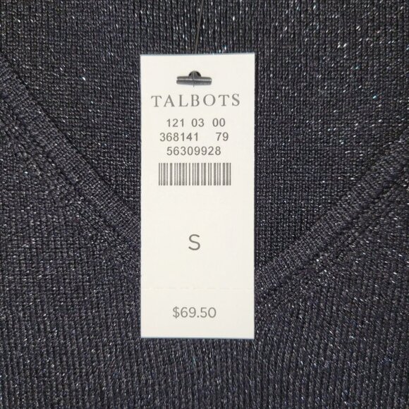 NWT Talbots Shimmer V-Neck Sweater Vest Black Lightweight W/Sparkle Women's SZ S - Picture 11 of 13